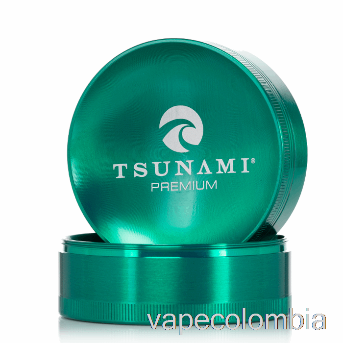 Kit De Vapeo Completo Tsunami 2.95 Pulgadas Molinillo Superior Hundido De 4 Piezas Verde (75 Mm)